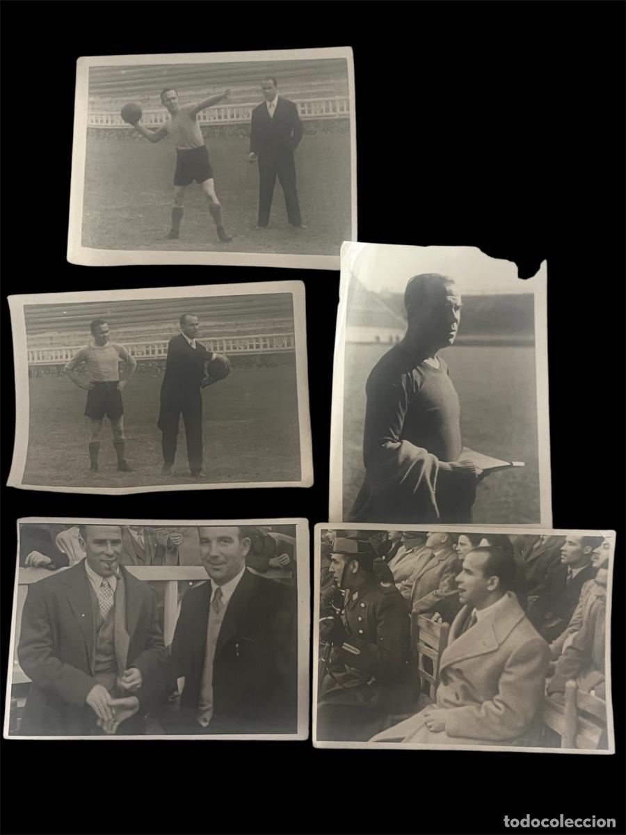 Coleccionismo deportivo: LOTE DE 5 FOTOGRAF&Iacute;AS DE JOSEP SAMITIER FUTBOL CLUB BARCELONA 1950&rsquo;S FOT&Oacute;GRAFO VALLS Y CLARET.