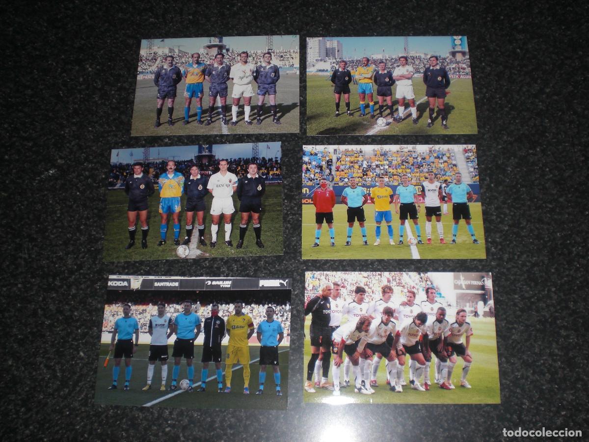 Coleccionismo deportivo: LOTE 6 FOTOGRAF&Iacute;AS DE C&Aacute;DIZ CF VALENCIA CF