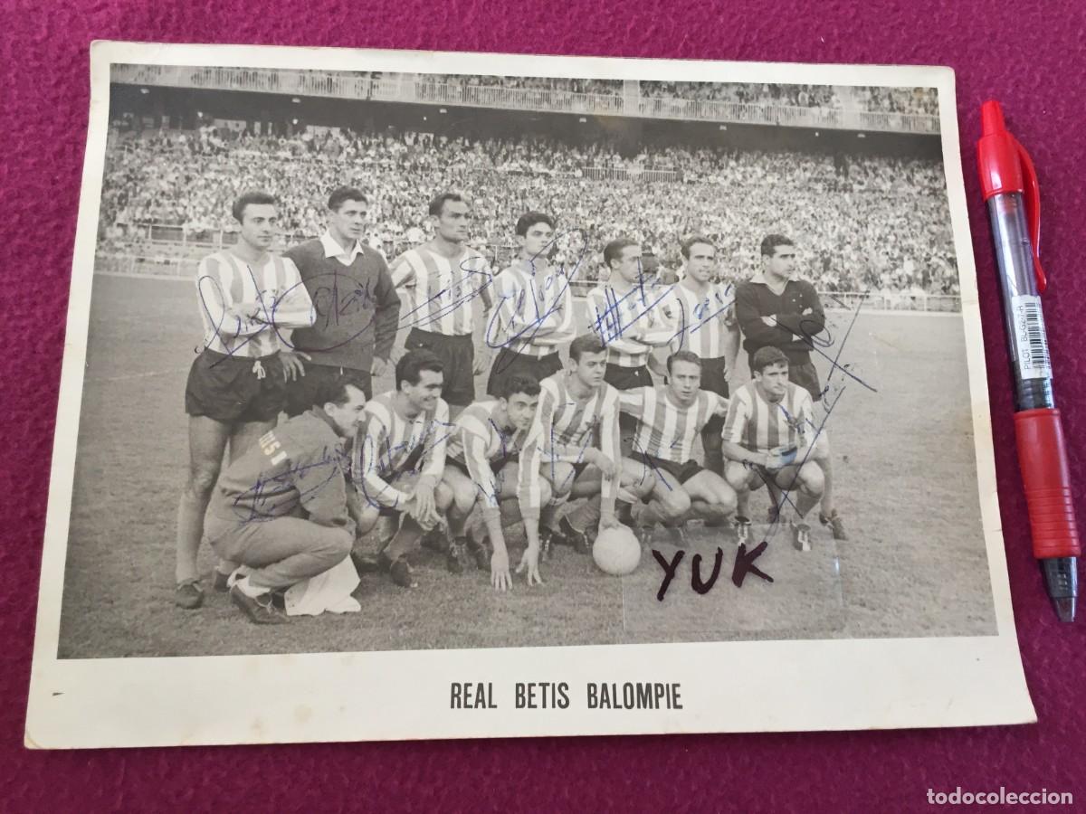 Coleccionismo deportivo: Bonita Foto - Fotograf&iacute;a de la plantilla del Real Betis Balompi&eacute; 1961 - Con firma / autografos