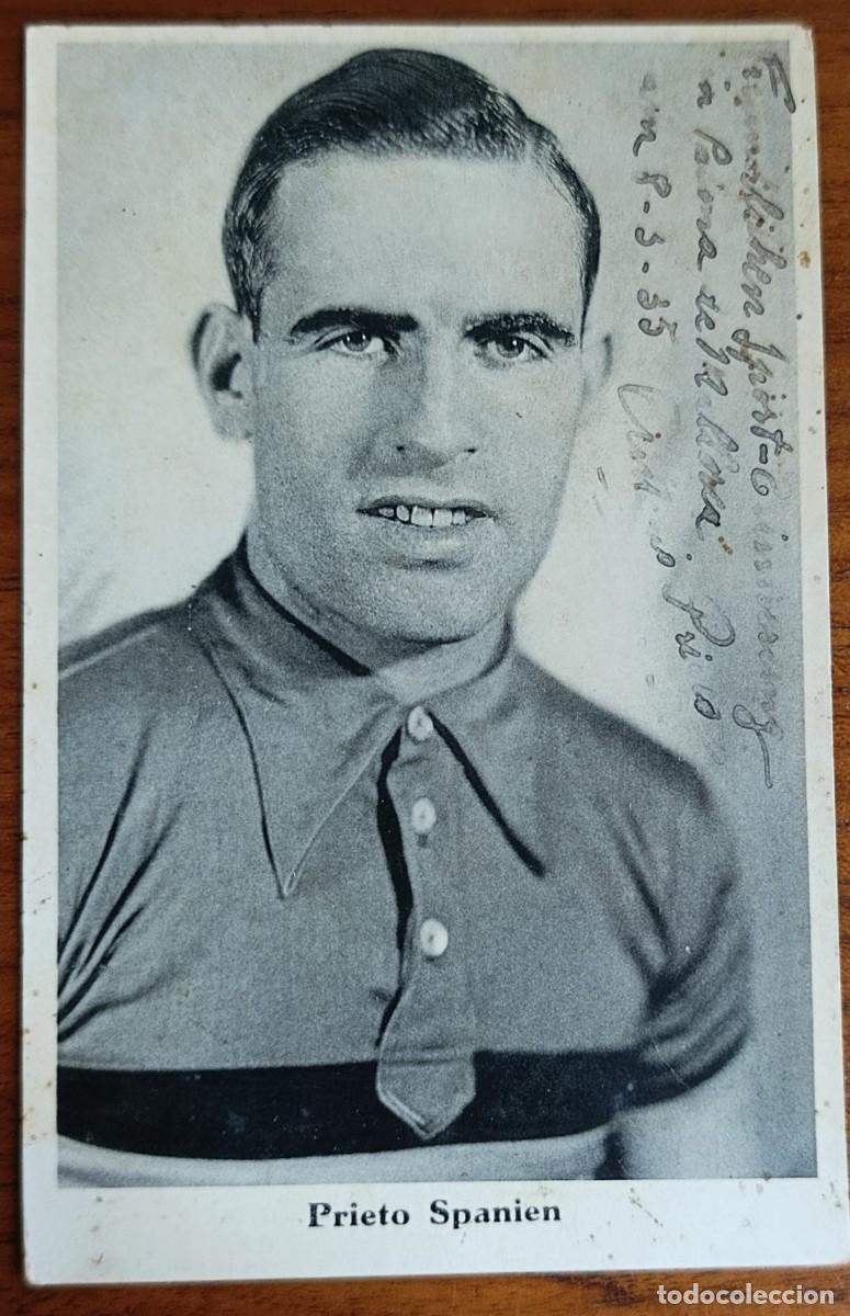Coleccionismo deportivo: CICLISMO. STAYER. ANTONIO PRIETO, 1935. . FOTO ORIGINAL CON AUT&Oacute;GRAFO.