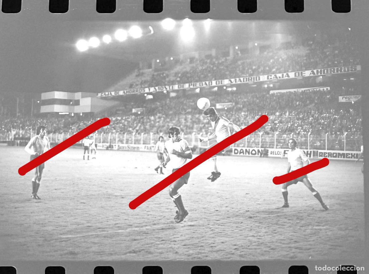 Coleccionismo deportivo: Partido de Futbol Rayo Vallecano - Las Palmas A&ntilde;os 70 - Negativo de Celuloide Fotografia Antigua