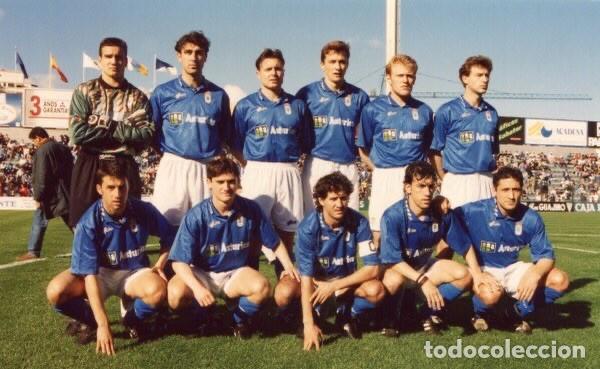 Coleccionismo deportivo: R. OVIEDO. ALINEACI&Oacute;N PARTIDO DE LIGA 1994-1995 EN EL H. RODR&Iacute;GUEZ L&Oacute;PEZ VS EL TENERIFE. FOTO