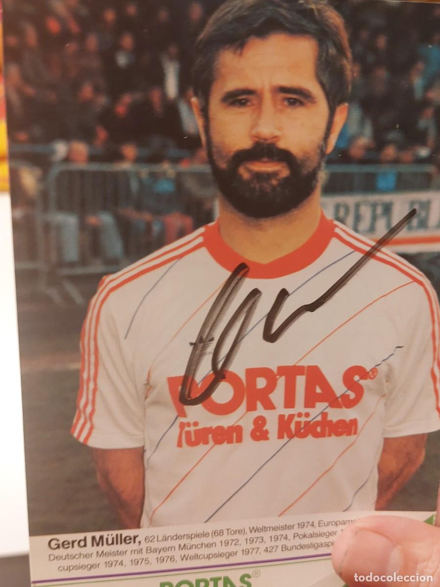 Coleccionismo deportivo: Foto autografo futbolista aleman Muller torpedo