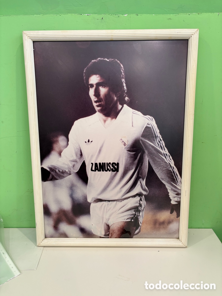 Coleccionismo deportivo: Fotograf&iacute;a enmarcada de Jorge Valdano &ndash; Real Madrid CF &ndash; A&ntilde;os 80