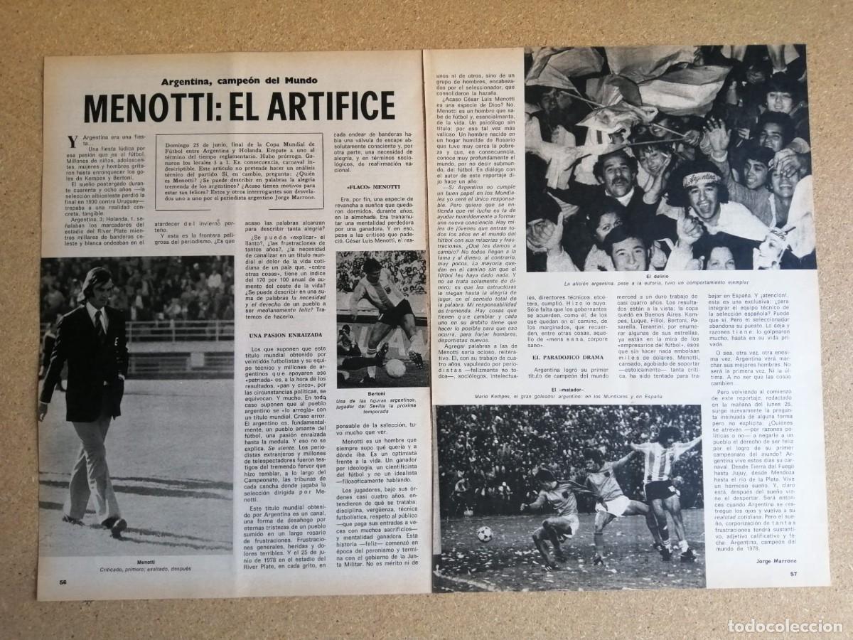Coleccionismo deportivo: REPORTAJE. ARGENTINA, CAMPEONA DEL MUNDO 1978. MENOTTI, EL ARTIFICE