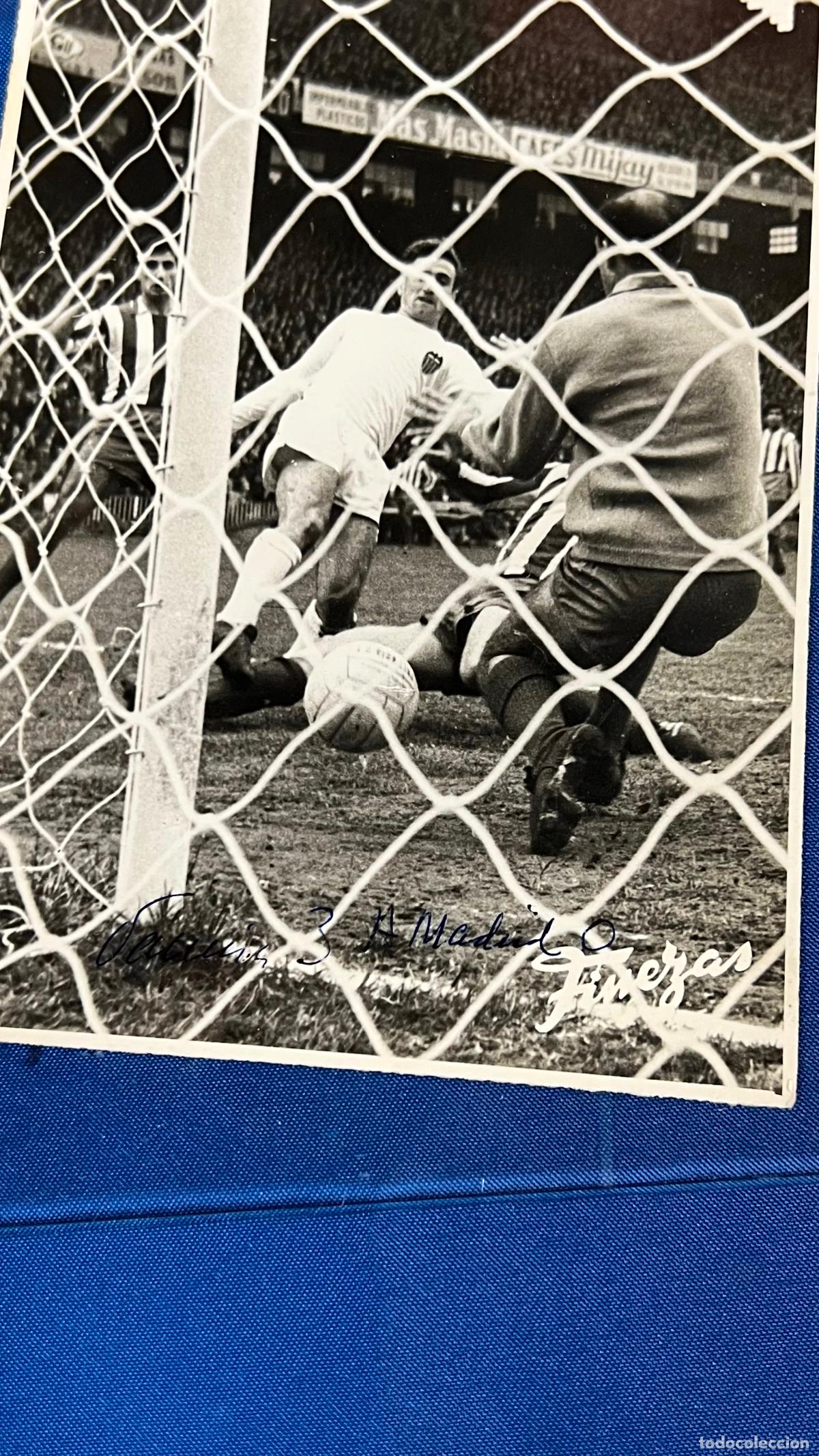 Sports collectibles: Fotografia original Finezas a&ntilde;o 1952 1953 partido futbol Valencia Real Madrid - Sellada
