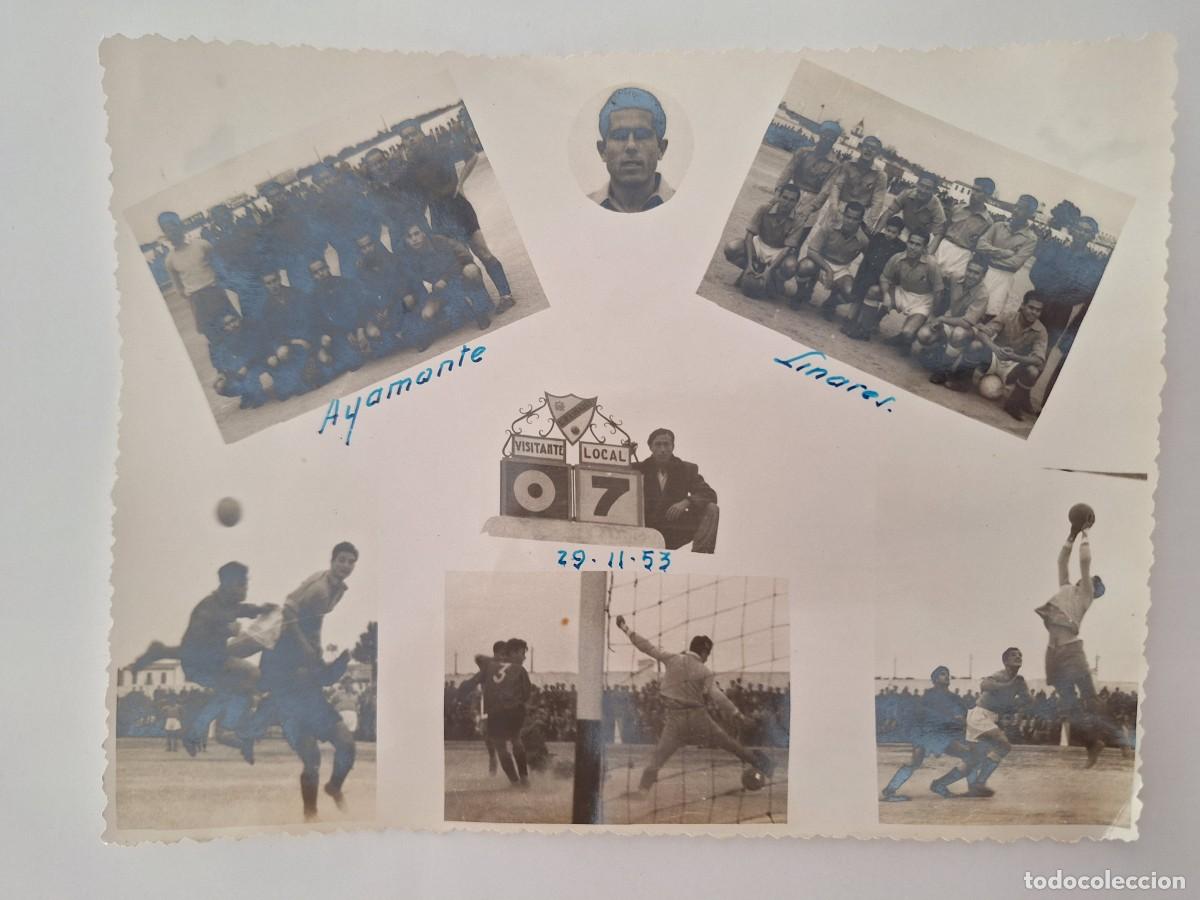 Coleccionismo deportivo: ANTIGUA FOTOGRAFIA FUTBOL AYAMONTE LINARES 29-11-1953 REPORTAJES GRAFICOS ESPEJO LINARES RV 20X15,5