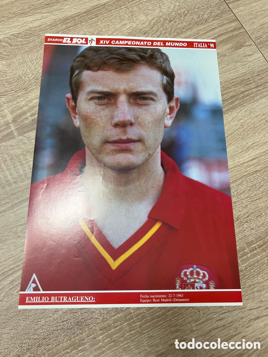 Collectionnisme sportif: 1994 BUTRAGUE&Ntilde;O POSTER MUNDIAL ITALIA 90 DIARIO EL SOL MEDIDAS 27X40 APROX