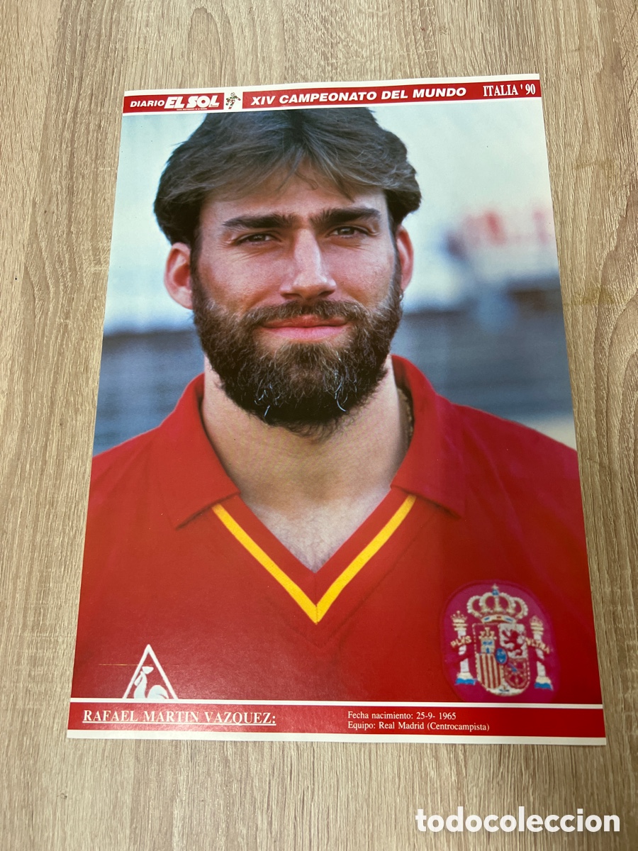 Collectionnisme sportif: 1994 MARTIN VAZQUEZ POSTER MUNDIAL ITALIA 90 DIARIO EL SOL MEDIDAS 27X40 APROX