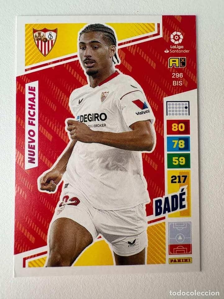 Coleccionismo deportivo: Bad&eacute; Nuevo Fichaje Sevilla 296bis Adrenalyn 2022-23