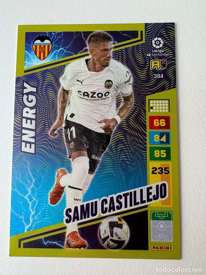 Coleccionismo deportivo: Samu Castillejo Valencia Energy 384 Adrenalyn 2022-23
