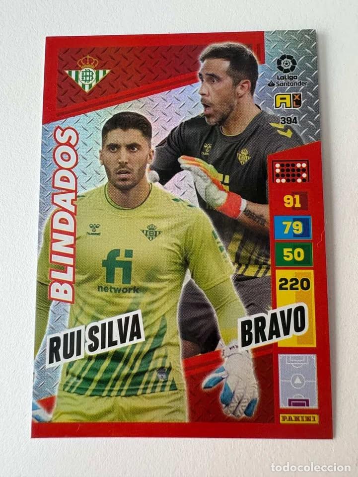 Coleccionismo deportivo: Rui Silva y Bravo Blindados Betis 394 Adrenalyn 2022-23
