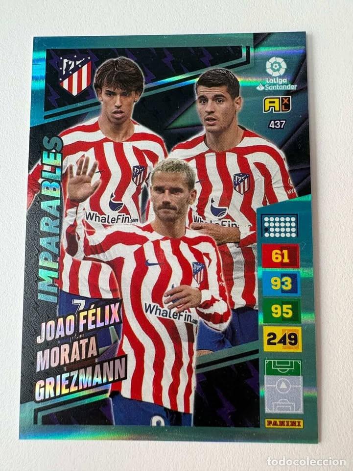 Coleccionismo deportivo: Griezmann/Morata/Joao Felix Atl&eacute;tico de Madrid Imparables 437 Adrenalyn 2022-23