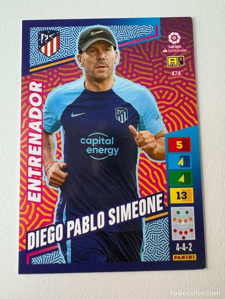 Coleccionismo deportivo: Diego Pablo Simeone Atl&eacute;tico de Madrid Entrenador 474 Adrenalyn 2022-23