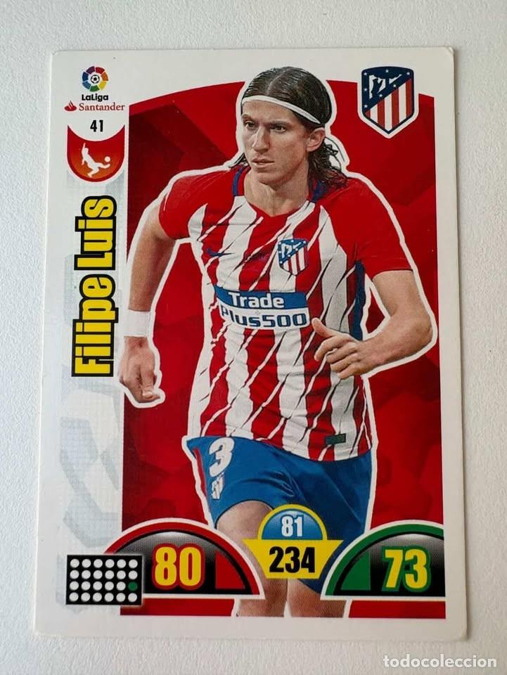 Coleccionismo deportivo: Filipe Luis Atl&eacute;tico de Madrid 41 Adrenalyn 2017-18