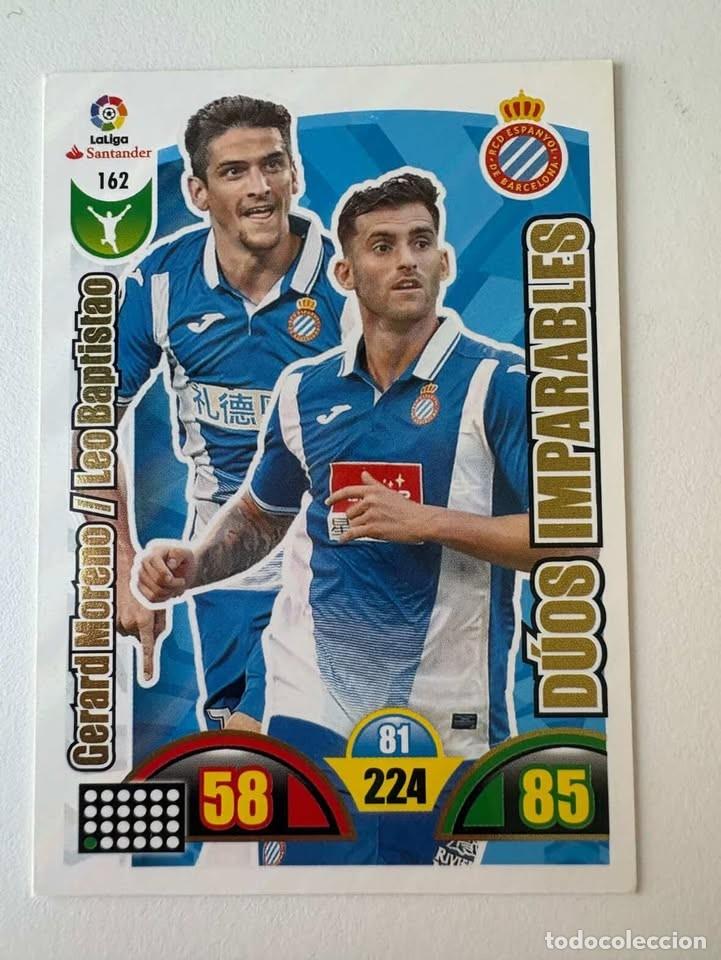 Coleccionismo deportivo: Gerard Moreno/Leo Baptistao D&uacute;os Imparables Espanyol 162 Adrenalyn 2017-18