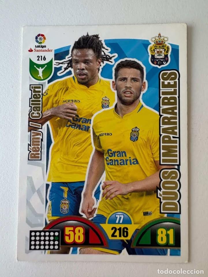 Coleccionismo deportivo: R&eacute;my/Calleri D&uacute;os Imparables Las Palmas 216 Adrenalyn 2017-18