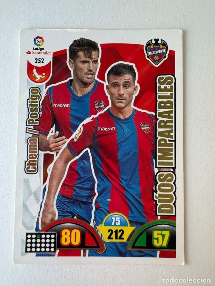 Coleccionismo deportivo: Chema/Postio D&uacute;os Imparables Levante 252 Adrenalyn 2017-18
