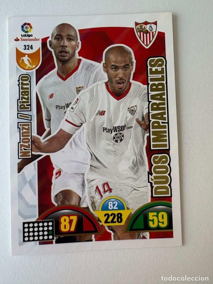 Coleccionismo deportivo: N'zonzi/Pizarro D&uacute;os Imparables Sevilla 324 Adrenalyn 2017-18