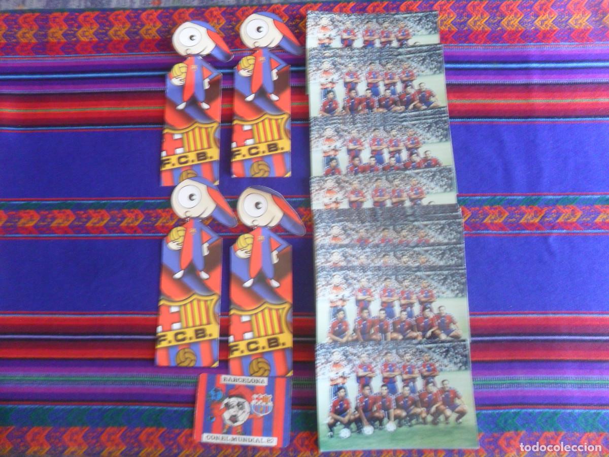 Coleccionismo deportivo: 26 FOTO ORIGINAL FC BARCELONA 97 98 CAMPE&Oacute;N LIGA, CALENDARIO MUNDIAL 1982, 5 FLYERS LIBRO CENTENARIO
