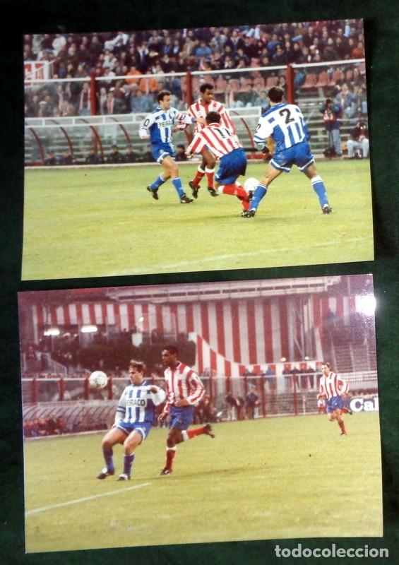 Coleccionismo deportivo: LOTE 2 FOTOGRAF&Iacute;AS ORIGINALES F&Uacute;TBOL A&Ntilde;OS 90 PARTIDO LIGA ATL&Eacute;TICO MADRID DEPORTIVO CORU&Ntilde;A CALDERON