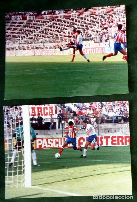 Coleccionismo deportivo: LOTE 2 FOTOGRAF&Iacute;AS FOTOS ORIGINALES F&Uacute;TBOL PARTIDO LIGA 92/93 ATL&Eacute;TICO MADRID REAL ZARAGOZA CALDER&Oacute;N