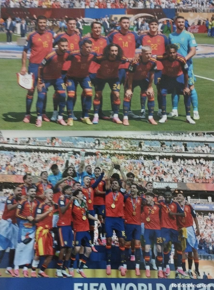Coleccionismo deportivo: SELECCI&Oacute;N ESPA&Ntilde;OLA DE F&Uacute;TBOL. LOTE 2 FOTOS CAMPE&Oacute;N MUNDIAL 2026 EN NEW YORK VS ARGENTINA