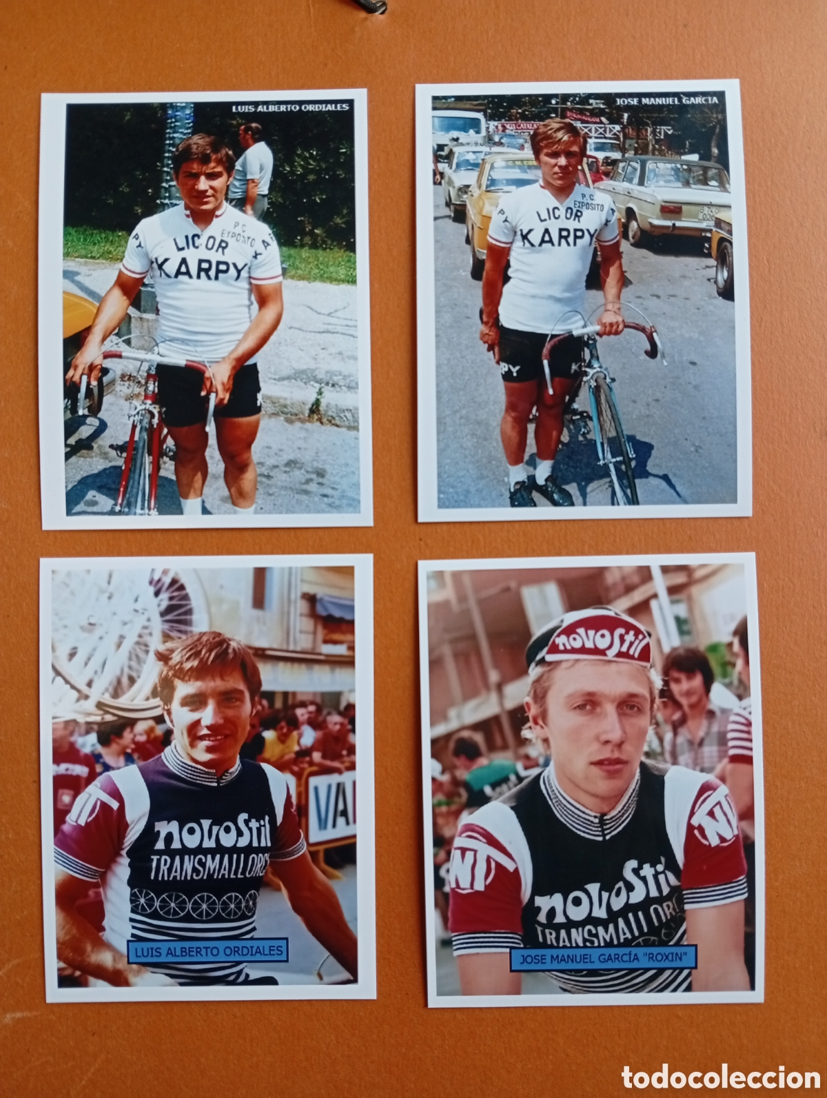 Coleccionismo deportivo: 4 fotos ciclistas: ORDIALES y JOSE MANUEL GARCIA &rdquo;ROXIN&rdquo; - Novostil Transmallorca / Licor Karpy