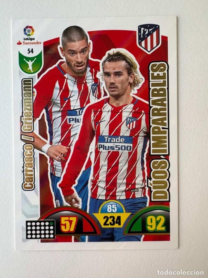 Coleccionismo deportivo: Carrasco/Griezmann D&uacute;os Imparables Atl&eacute;tico de Madrid 54 Adrenalyn 2017-18