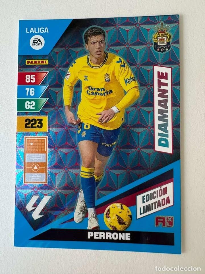 Coleccionismo deportivo: Perrone Las Palmas DIamante Edici&oacute;n Limitada Adrenalyn 2023-24