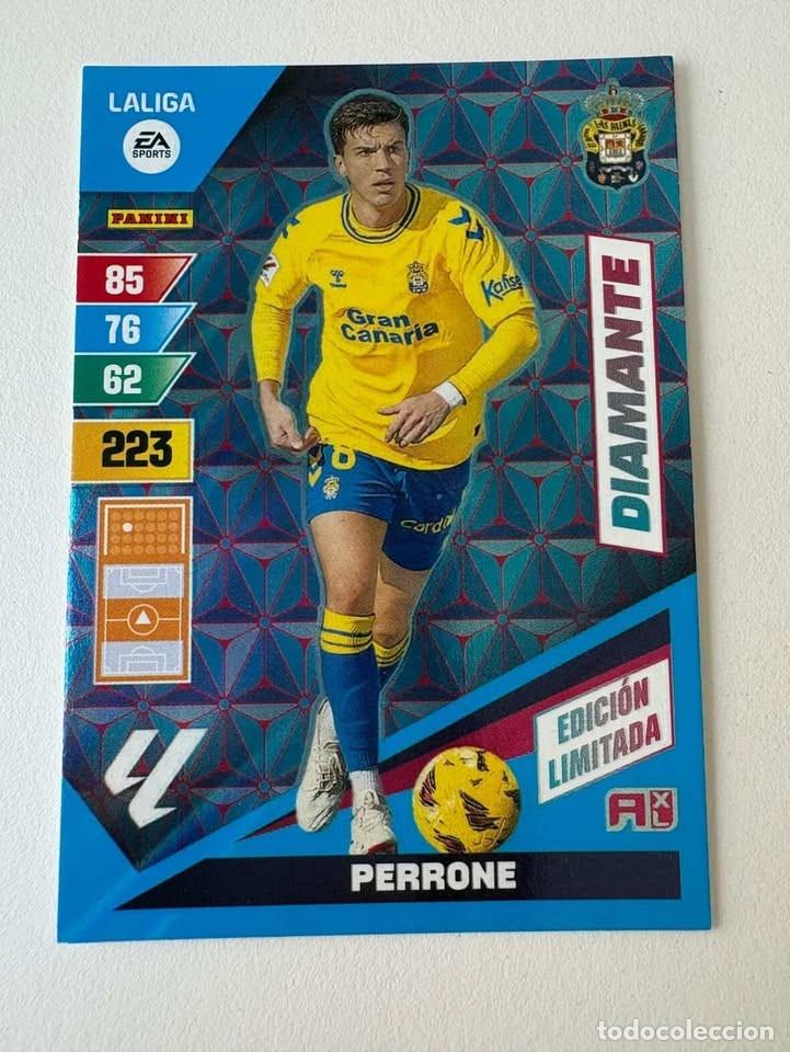 Coleccionismo deportivo: Perrone Las Palmas DIamante Edici&oacute;n Limitada Adrenalyn 2023-24