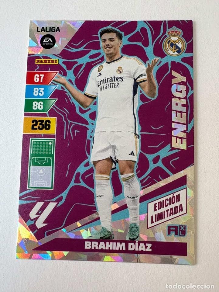 Coleccionismo deportivo: Brah&iacute;m D&iacute;az Real Madrid Energy Edici&oacute;n Limitada Adrenalyn 2023-24