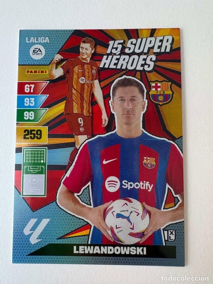 Coleccionismo deportivo: Lewandowski Bar&ccedil;a 15 Super H&eacute;roes Adrenalyn 2023-24