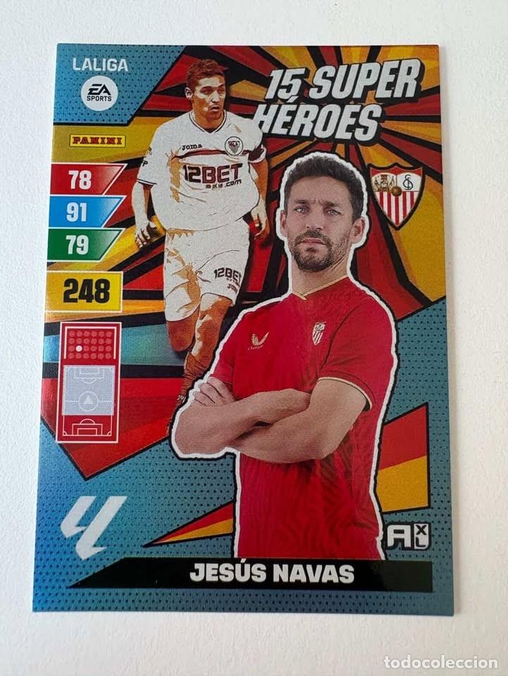 Coleccionismo deportivo: Jes&uacute;s Navas Sevilla 15 Super H&eacute;roes Adrenalyn 2023-24