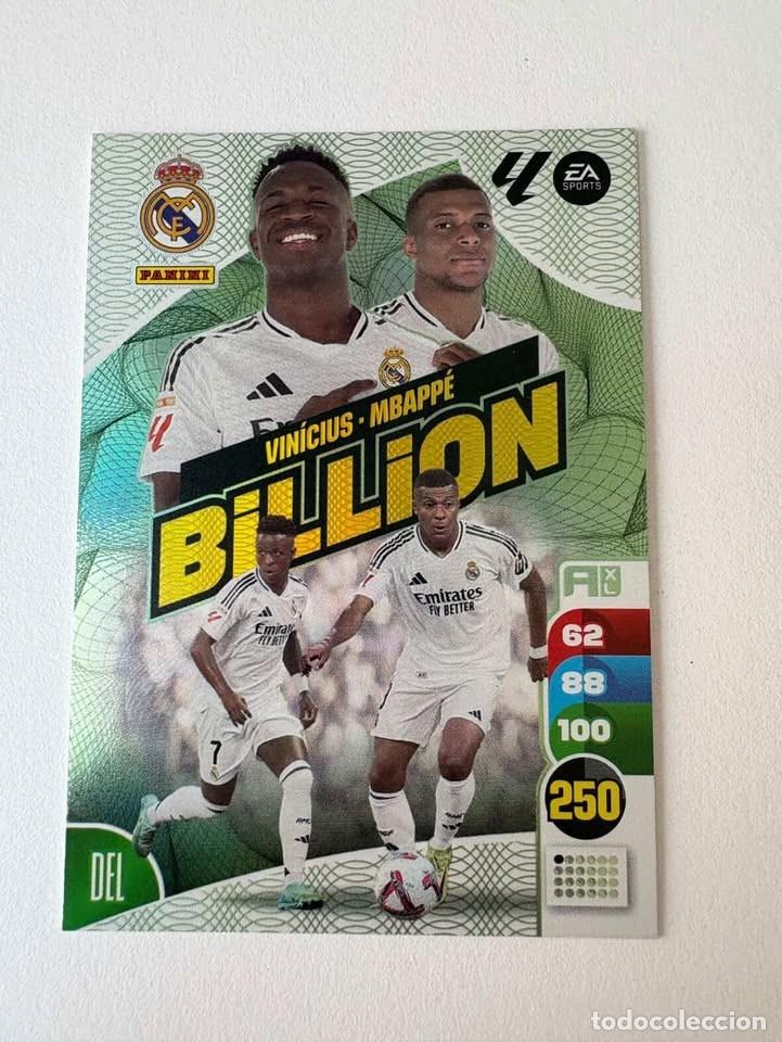 Coleccionismo deportivo: Vinicius/Mbapp&eacute; Real Madrid Billion Adrenalyn 2024-25