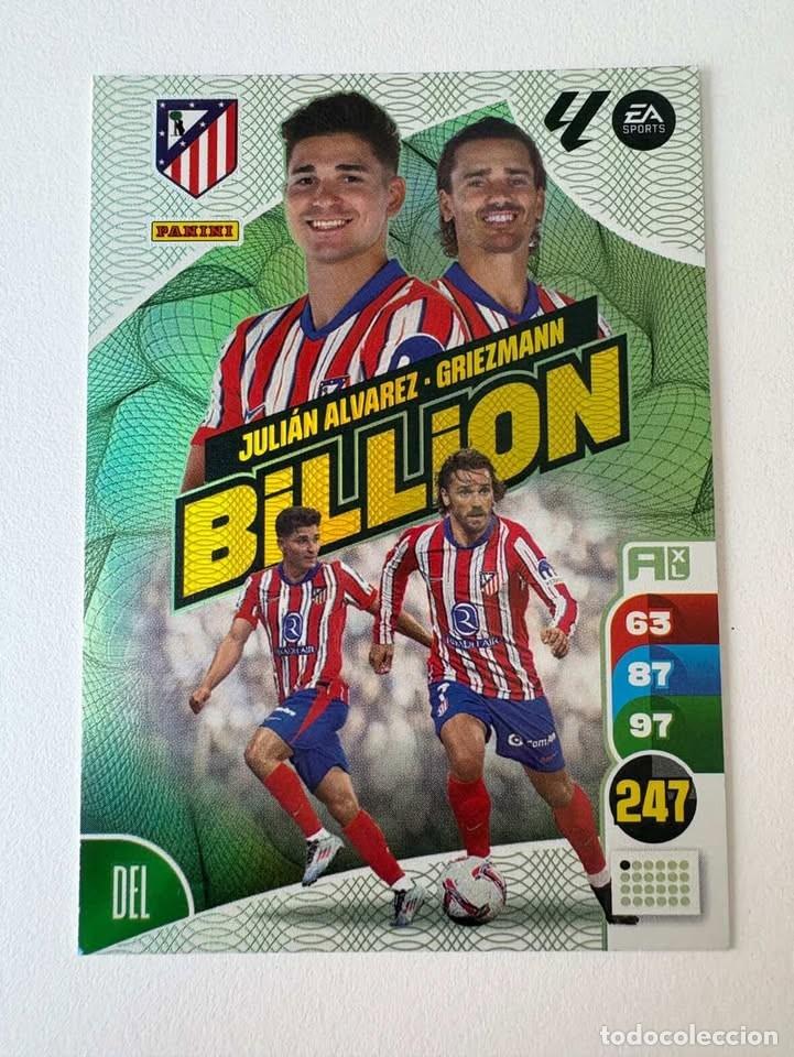 Coleccionismo deportivo: Juli&aacute;n &Aacute;lvarez/Griezmann Atl&eacute;tico de Madrid Billion Adrenalyn 2024-25