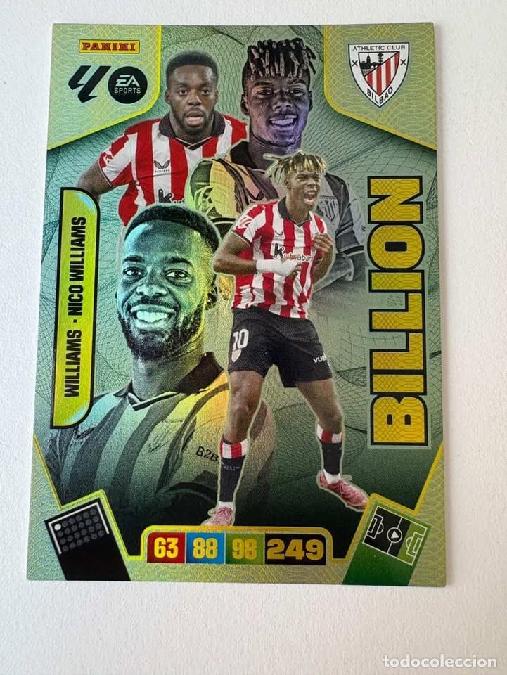 Coleccionismo deportivo: Williams/Nico Williams Athletic Club de Bilbao Billion Adrenalyn 2025-26