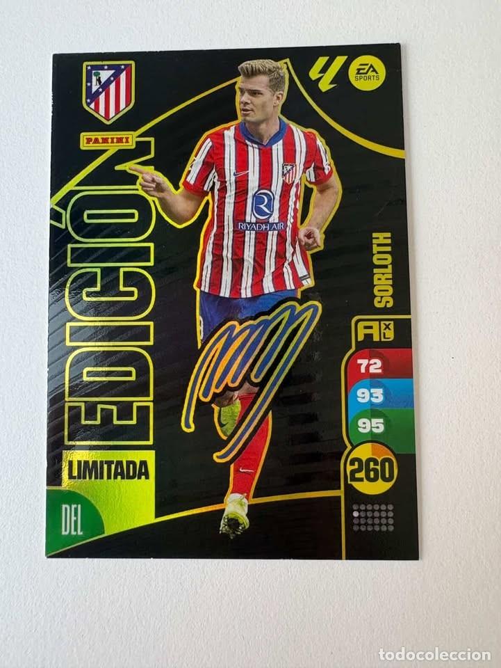Coleccionismo deportivo: Sorloth Atl&eacute;tico De Madrid Edici&oacute;n Limitada Firmada Adrenalyn 2024-25