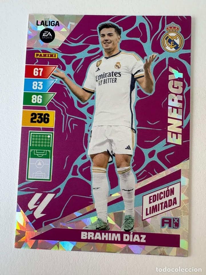 Coleccionismo deportivo: Brah&iacute;m D&iacute;az Real Madrid Energy Edici&oacute;n Limitada Adrenalyn 2023-24