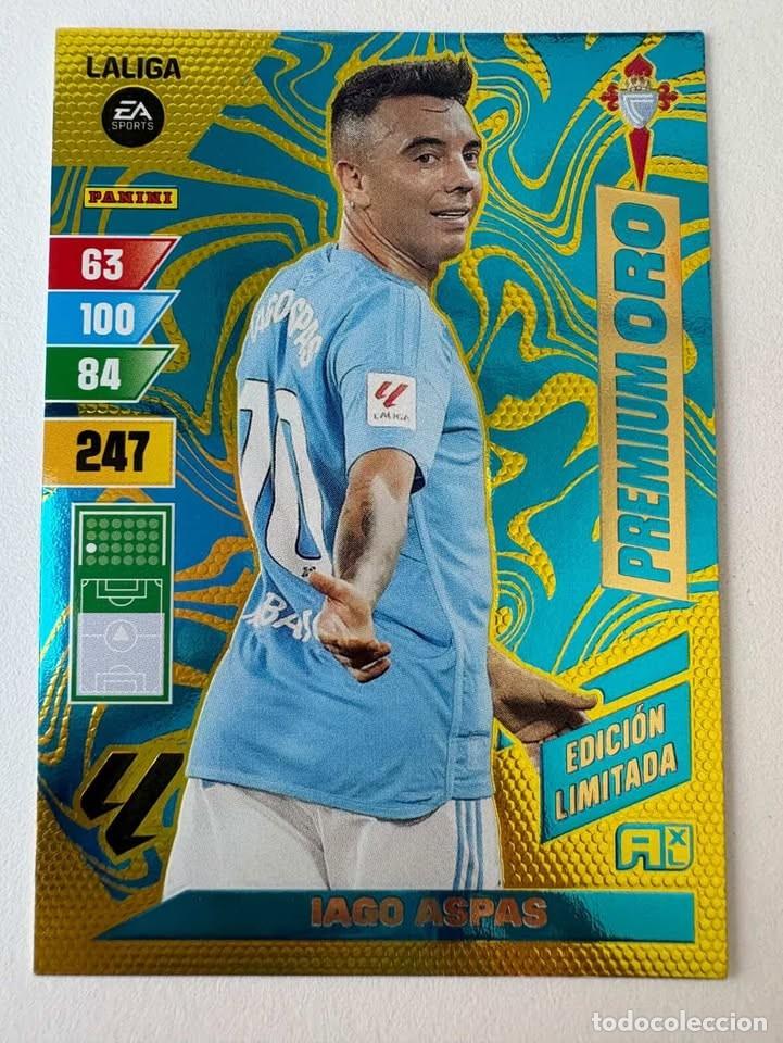 Coleccionismo deportivo: Iago Aspas Celta Premium Oro Edici&oacute;n Limitada Adrenalyn 2023-24
