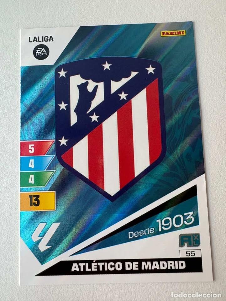 Coleccionismo deportivo: Escudo Atl&eacute;tico de Madrid 55 Adrenalyn 2023-24