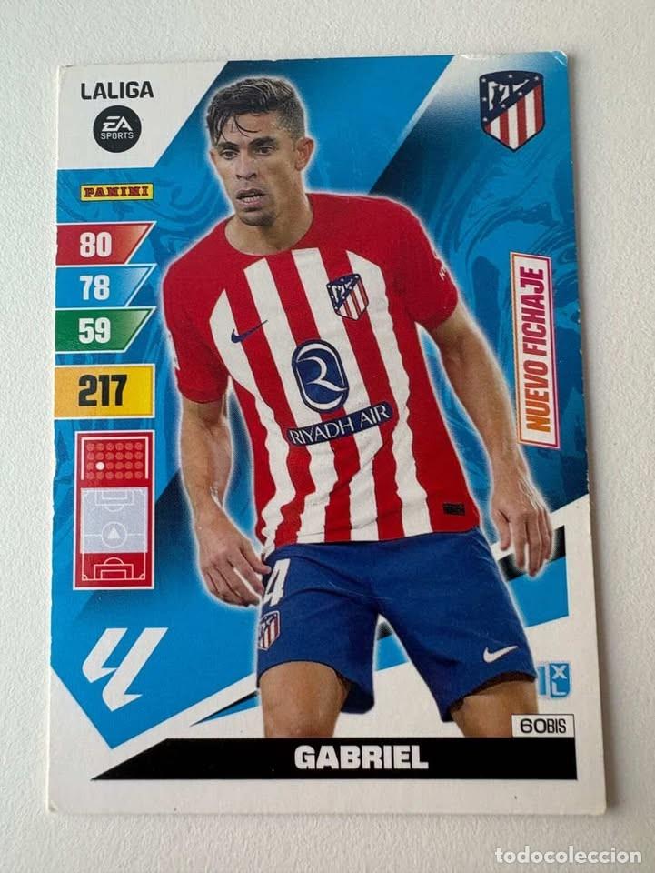 Coleccionismo deportivo: Gabriel Nuevo Fichaje Atl&eacute;tico de Madrid 60bis Adrenalyn 2023-24