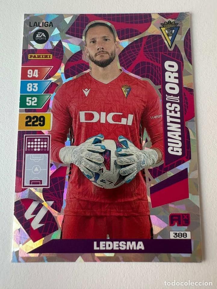 Coleccionismo deportivo: Ledesma C&aacute;diz Guantes de Oro 388 Adrenalyn 2023-24