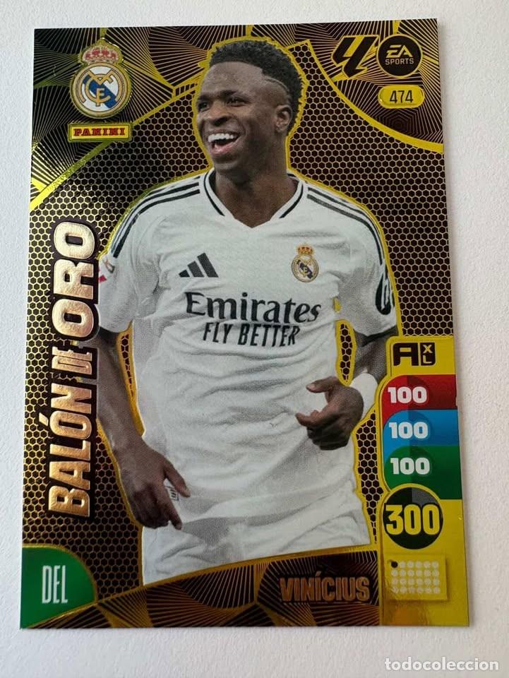 Coleccionismo deportivo: Vinicius Real Madrid Bal&oacute;n de Oro 474 Adrenalyn 2024-25