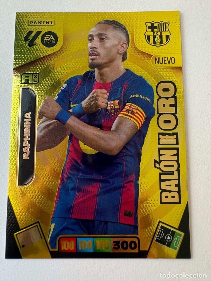 Coleccionismo deportivo: Raphinha Bar&ccedil;a Nuevo Bal&oacute;n de Oro Adrenalyn 2025-26