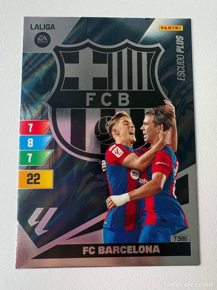 Coleccionismo deportivo: Escudo Plus Bar&ccedil;a 73bis Adrenalyn 2023-24