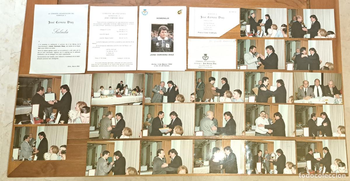 Coleccionismo deportivo: HOMENAJE AL &Aacute;RBITRO JOS&Eacute; CERVERA DIAZ - ELCHE, 4 DE MARZO DE 1994 - 21 FOTOGRAF&Iacute;AS Y FOLLETOS