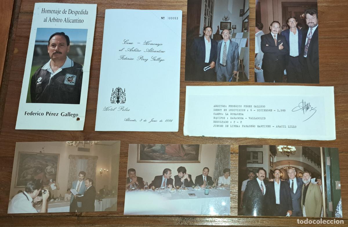 Coleccionismo deportivo: HOMENAJE AL &Aacute;RBITRO FEDERICO P&Eacute;REZ GALLEGO - ALICANTE, 3 DE JUNIO DE 1994 - HOTEL PALAS