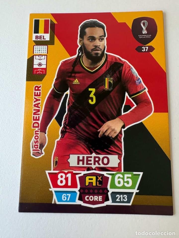 Coleccionismo deportivo: Jason Denayer B&eacute;lgica Hero 37 Adrenalyn Mundial Qatar 2022