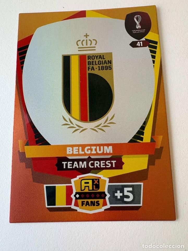 Coleccionismo deportivo: Escudo B&eacute;lgica Team Creast 41 Adrenalyn Mundial Qatar 2022